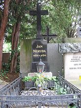 扬·聂鲁达的墓碑，在布拉格